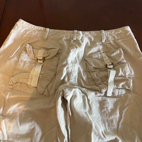 Speechless Womens Wide Leg capri Sand Linen/Rayon Pants Size 7 cropped - Picture 6 of 11